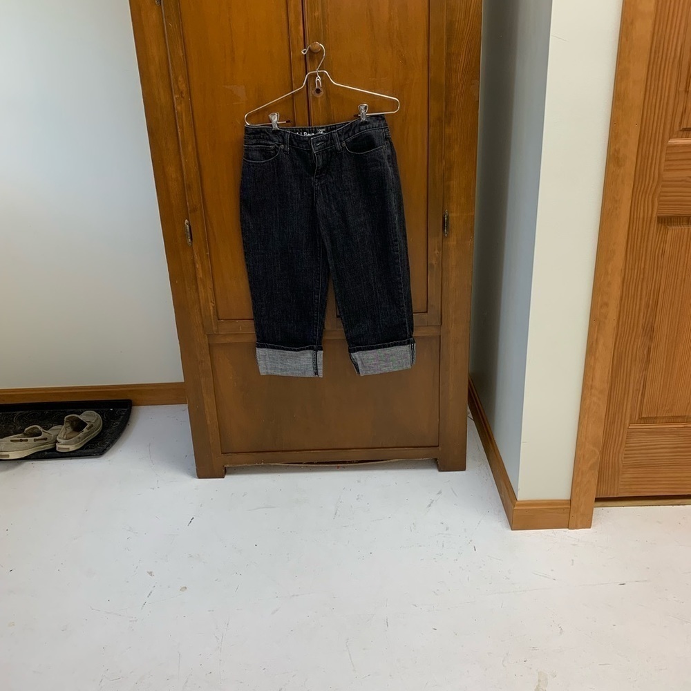 LLBEAN favorite fit cropped cuffed straight leg denim jeans 4 petite
